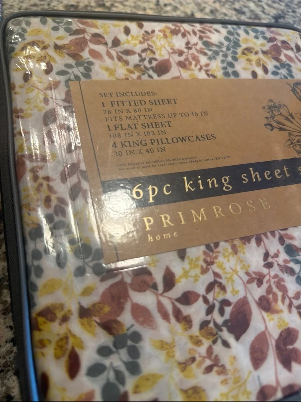 Fall Floral King Sheet Set in Multi-Color